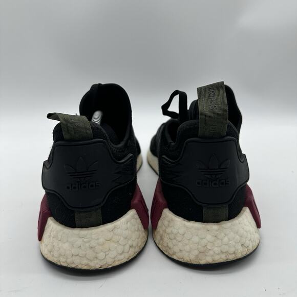 Men Size 11.5 Adidas Nmd R1 Core Black Collegiate Burgundy Athletic Shoe BB7791 - Picture 6 of 8